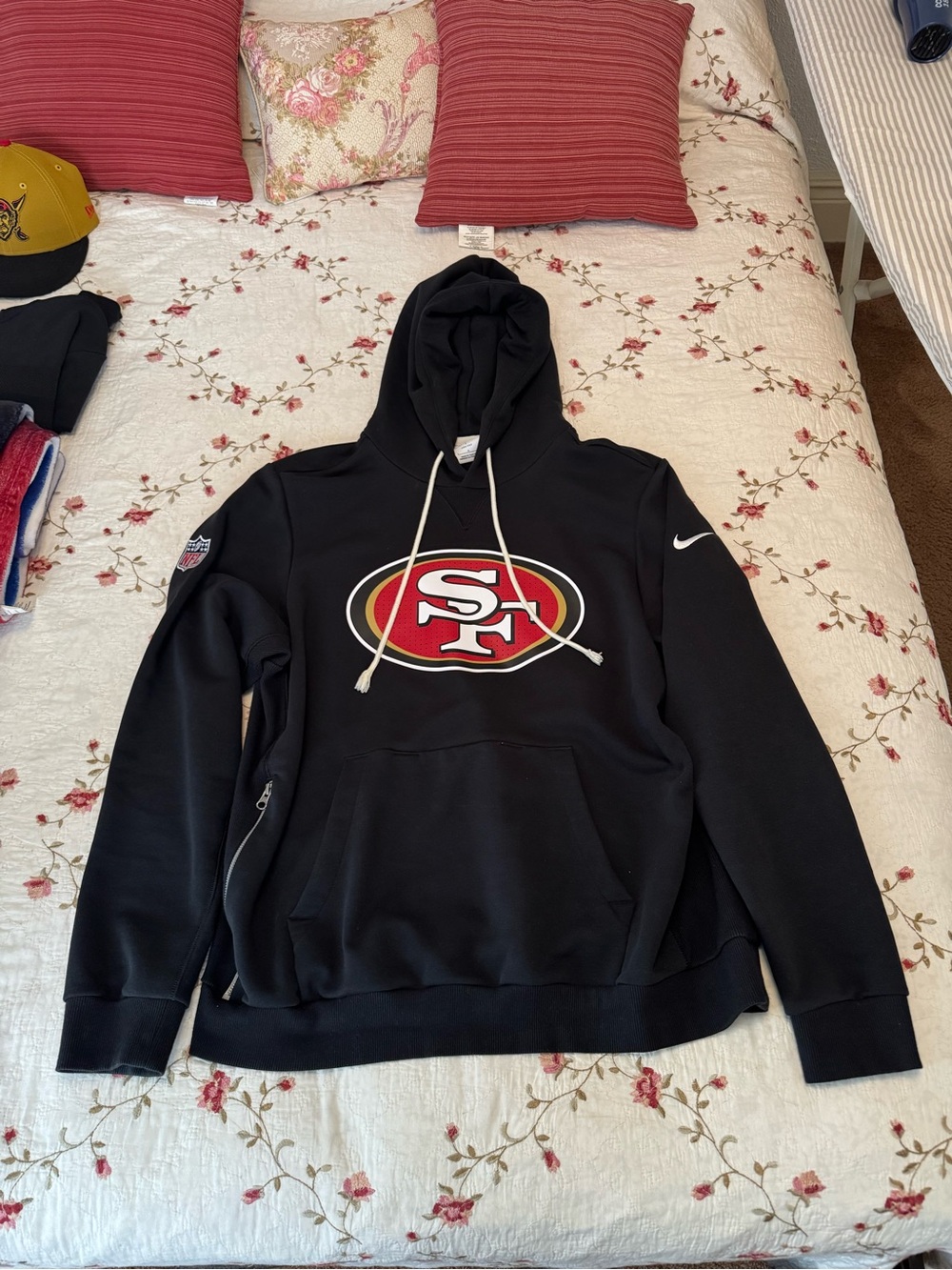 49ers nike hoodie sz large